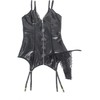 Subblime Bodies SUBBLIME 955458 Juodas PU Leather &amp; Lace Body S/M with Zipper Detail