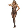 Subblime Bodystockings Subblime 951788 Long Juodas Mesh Bodystocking with Chest &amp; Back Straps One Size