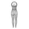 Subblime Bodystockings Subblime 951788 Long Juodas Mesh Bodystocking with Chest &amp; Back Straps One Size
