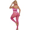 Subblime Bodystockings Rožinė Subblime 952389 Rožinė Fishnet High Neck Lace Bodysuit One Size