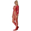 Subblime Bodystockings SUBBLIME 952419 Raudona Fishnet Bodystocking with Diamonds, Long Sleeve, One Size