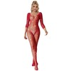 Subblime Bodystockings SUBBLIME 952419 Raudona Fishnet Bodystocking with Diamonds, Long Sleeve, One Size