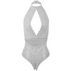 Subblime Bodystockings Subblime 953867 Lace Bodysuit Baltas L/XL - Elegant Semi-Transparent Design