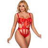 Subblime Bodystockings Subblime 954475 Openwork Bow Accent Intimate Body Raudona L/XL