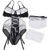Subblime Costumes Subblime Maid Body Costume L/XL Juodas &amp; Baltas - Elegant Two-Tone Bodysuit