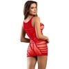 Subblime Dresses Subblime 952150 Raudona Fishnet Sleeveless Mini Dress One Size