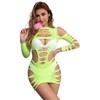 Subblime Dresses Subblime 952280 Žalias Fishnet Long Sleeve Dress, One Size, Elastic Material