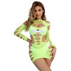 Subblime Dresses Subblime 952280 Žalias Fishnet Long Sleeve Dress, One Size, Elastic Material