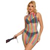 Subblime Dresses Subblime Rainbow Fishnet Dress One Size - Vibrant Multicolor Mesh