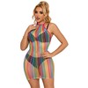 Subblime Dresses Subblime Rainbow Fishnet Dress One Size - Vibrant Multicolor Mesh
