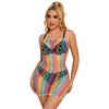 Subblime Dresses Subblime 952365 Rainbow Off-Shoulder Fishnet Dress, One Size