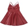 Subblime Dresses SUBBLIME Burgundy Nightdress S/M with Adjustable PU Leather Straps
