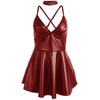 Subblime Dresses SUBBLIME Burgundy Nightdress S/M with Adjustable PU Leather Straps