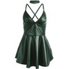 Subblime Dresses SUBBLIME 955434 Žalias Strappy Nightgown with PU Leather S/M