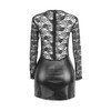 Subblime Dresses SUBBLIME 955595 Elegant Juodas PU Long Sleeve Lace Dress S/M