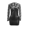 Subblime Dresses SUBBLIME 955595 Elegant Juodas PU Long Sleeve Lace Dress S/M