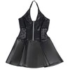 Subblime Dresses SUBBLIME 957704 Juodas Faux Leather Dress S/M with Heart Zipper Detail