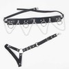 Subblime Fetish Subblime Belt &amp; Garter Harness with Chain Accents, Juodas, One Size