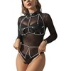 Subblime Fetish Subblime Full Body Harness Juodas with Decorative Star Chain, One Size