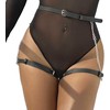 Subblime Fetish Subblime Leather Belt Harness Juodas - Adjustable Chain Detail, One Size