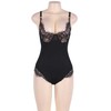 SUBBLIME QUEEN PLUS SIZE Subblime Queen Plus Juodas Teddy with Sheer Panels and Fringed Edges