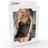 SUBBLIME QUEEN PLUS SIZE Subblime Queen Plus Juodas Fetish Short Sleeve Lace Teddy Bodysuit