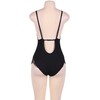 SUBBLIME QUEEN PLUS SIZE Subblime Queen Plus Juodas Teddy with Sheer Panels and Fringed Edges