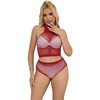 Subblime Sets Rožinė Subblime 952402 Two-Piece Fishnet Set with Rožinė Rhinestones, One Size