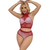 Subblime Sets Rožinė Subblime 952402 Two-Piece Fishnet Set with Rožinė Rhinestones, One Size