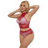 Subblime Sets Rožinė Subblime 952402 Two-Piece Fishnet Set with Rožinė Rhinestones, One Size