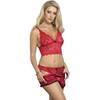 Subblime Sets Subblime 953898 Silk and Lace Nightgown &amp; Panties Set Raudona S/M