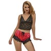 Subblime Sets Subblime 953966 Silk Nightgown &amp; Lace Pants Set Juodas/Raudona L/XL