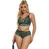 Subblime Sets Subblime 954086 Lace Bra &amp; Panties Set Žalias S/M - Elegant Lingerie