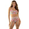 Subblime Sets Mėlyna Subblime 954109 Mėlyna Lingerie Set with Garter Belt, Floral S/M