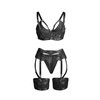 Subblime Sets SUBBLIME 955243 Juodas Lingerie Set with Garter Belt L/XL