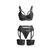 Subblime Sets SUBBLIME 955243 Juodas Lingerie Set with Garter Belt L/XL