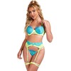 Subblime Sets Mėlyna SUBBLIME 955328 Lingerie Set Lace Žalias-Mėlyna L/XL Adjustable Elegant