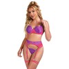 Subblime Sets Rožinė SUBBLIME 955366 Lingerie Bra Set Rožinė &amp; Violetinė Lace L/XL Adjustable Straps