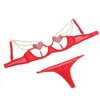 Subblime Sets SUBBLIME 955519 Bra Set Raudona S/M with Chains &amp; Mesh Heart Design