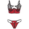 Subblime Sets SUBBLIME 955533 Raudona Shiny Faux Leather &amp; Mesh Bra Set S/M