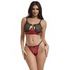 Subblime Sets SUBBLIME 955533 Raudona Shiny Faux Leather &amp; Mesh Bra Set S/M