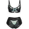 Subblime Sets SUBBLIME 955564 Žalias Patent Mesh Bra Set L/XL - Elegant Push-Up Design