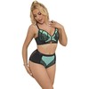 Subblime Sets SUBBLIME 955564 Žalias Patent Mesh Bra Set L/XL - Elegant Push-Up Design