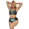 Subblime Sets SUBBLIME 955564 Žalias Patent Mesh Bra Set L/XL - Elegant Push-Up Design