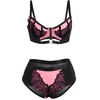 Subblime Sets Rožinė SUBBLIME 955571 Rožinė Patent Mesh Bra Set S/M - Elegant Lace &amp; Support