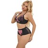 Subblime Sets Rožinė SUBBLIME 955588 Rožinė Mesh &amp; Patent Leather Bra Set L/XL