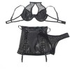 Subblime Sets SUBBLIME Leather Bra &amp; Skirt Set Juodas L/XL - Adjustable Halter Design