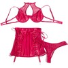 Subblime Sets SUBBLIME Leather Look Bra and Skirt Set Raudona L/XL - Adjustable Halter Design