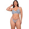 Subblime Sets Mėlyna SUBBLIME 957636 Sky Mėlyna Flower Embroidered Bra &amp; Panties Set L/XL
