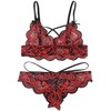 Subblime Sets Subblime Two-Piece Lace Lingerie Set L/XL - Raudona &amp; Juodas, Adjustable Fit